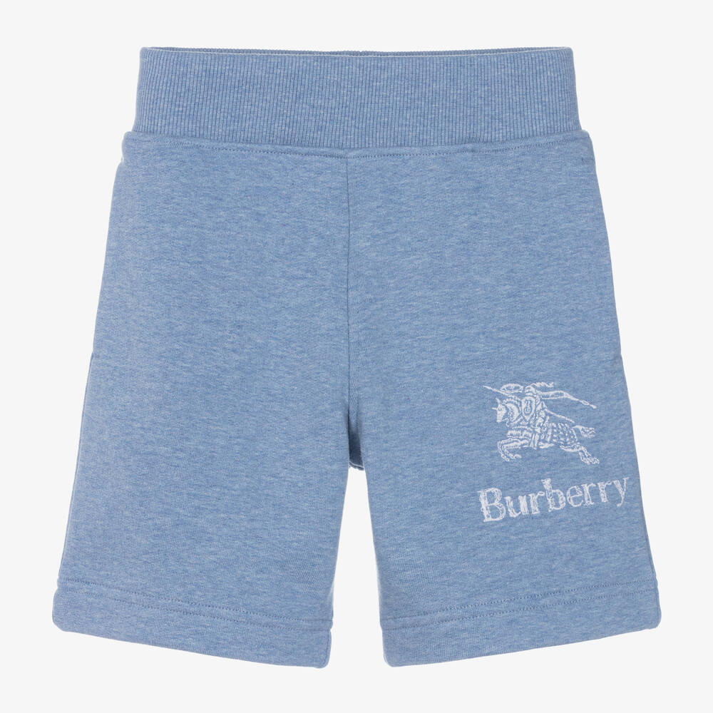 Burberry - شورت قطن لون أزرق مونس للأولاد | Childrensalon