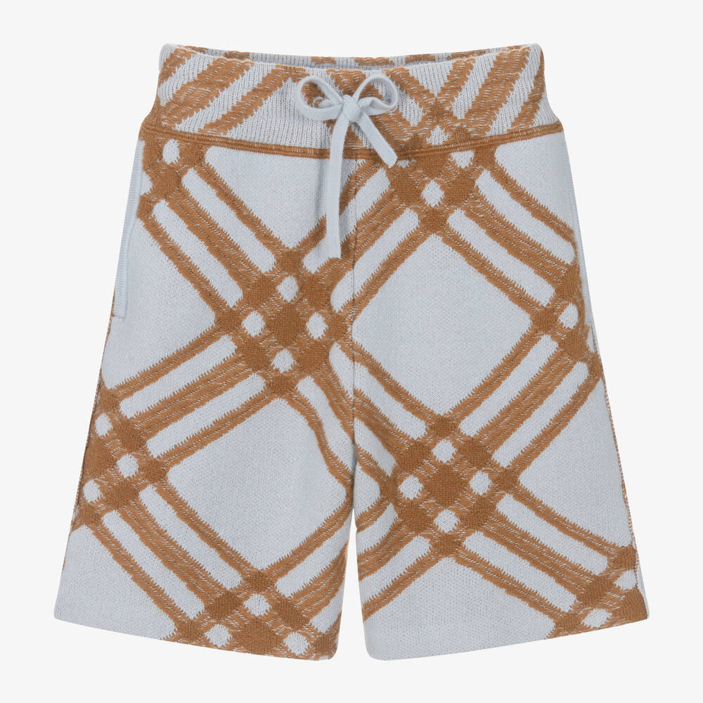 Burberry - Short en laine et cachemire bleu garçon | Childrensalon