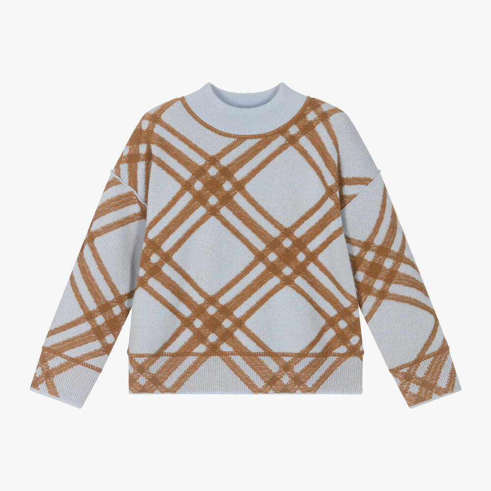 Burberry - Boys Blue Wool & Cashmere Sweater | Childrensalon