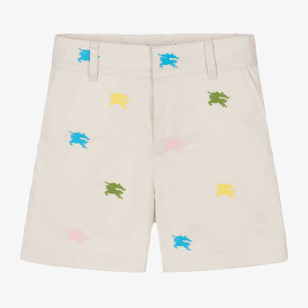 Burberry Babies' Boys Ivory Ekd Cotton Shorts