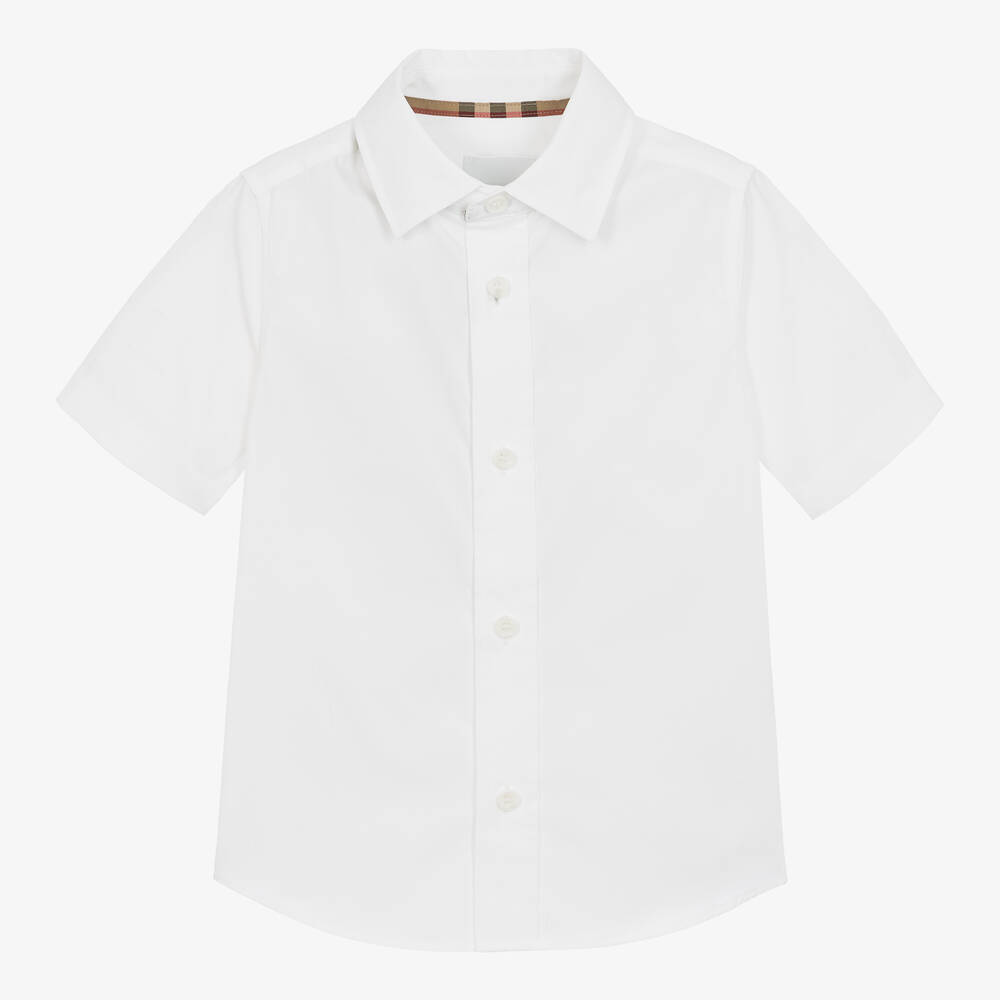 Burberry - Chemise blanche en coton garçon | Childrensalon