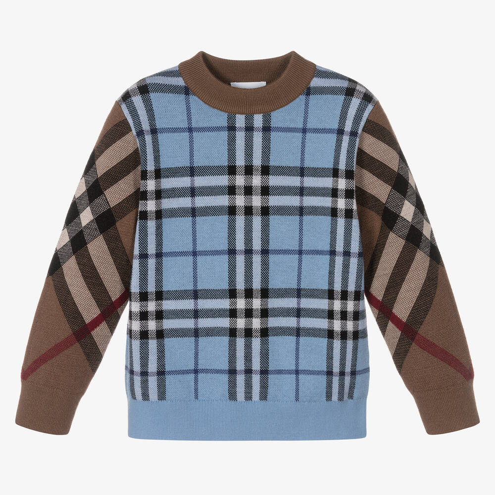 Burberry - Шерстяной свитер в клетку для мальчиков | Childrensalon