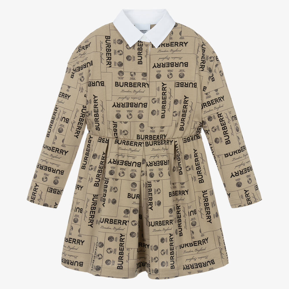 Burberry - Robe en coton beige d'archive pour fille | Childrensalon