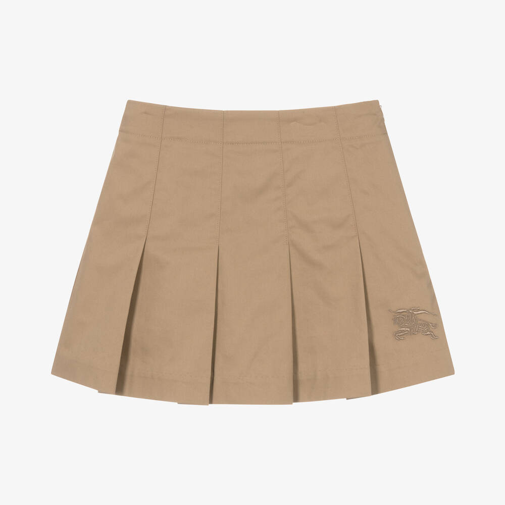 Burberry - Girls Archive Beige Cotton EKD Skirt | Childrensalon