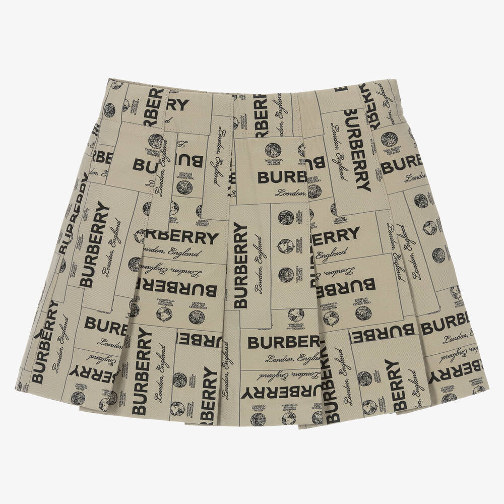 Burberry - Jupe beige plissée pour fille | Childrensalon