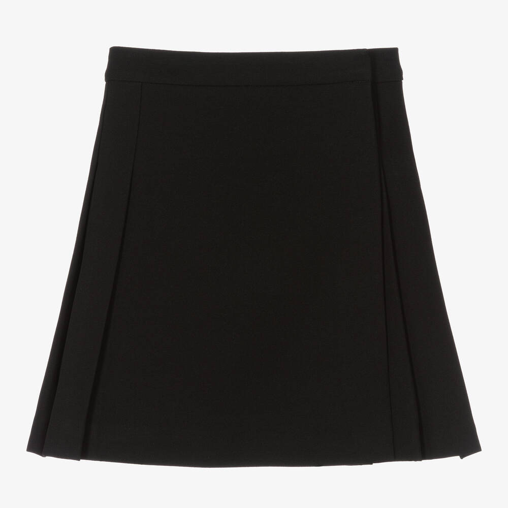 Burberry - Girls Black Vintage Check Pleated Skirt | Childrensalon