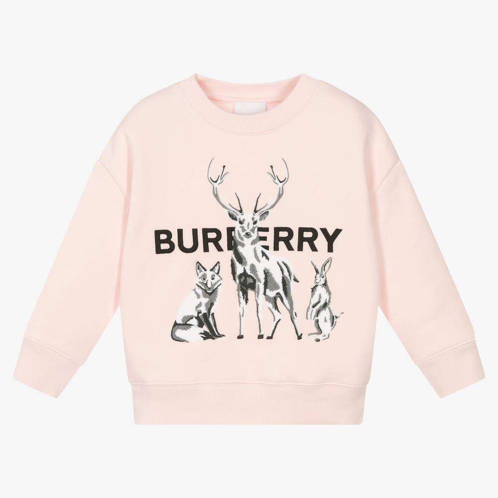 Burberry - Girls Pink Logo Sweatshirt | Childrensalon