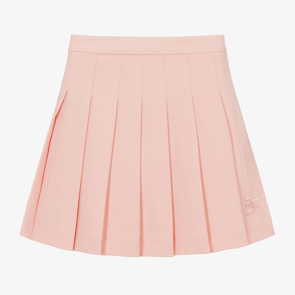 Shop Burberry Girls Pink Pleated Ekd Skirt