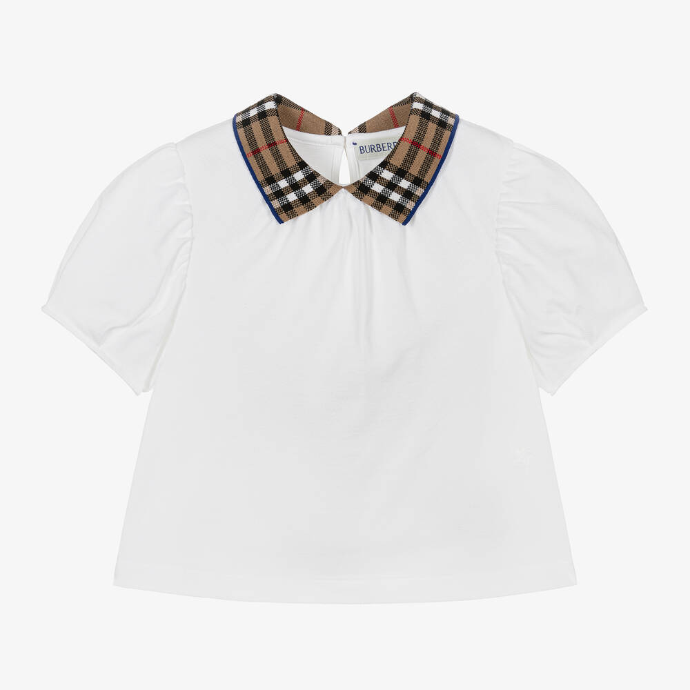 Burberry - Бежевая блузка с акцентами Vintage Check | Childrensalon