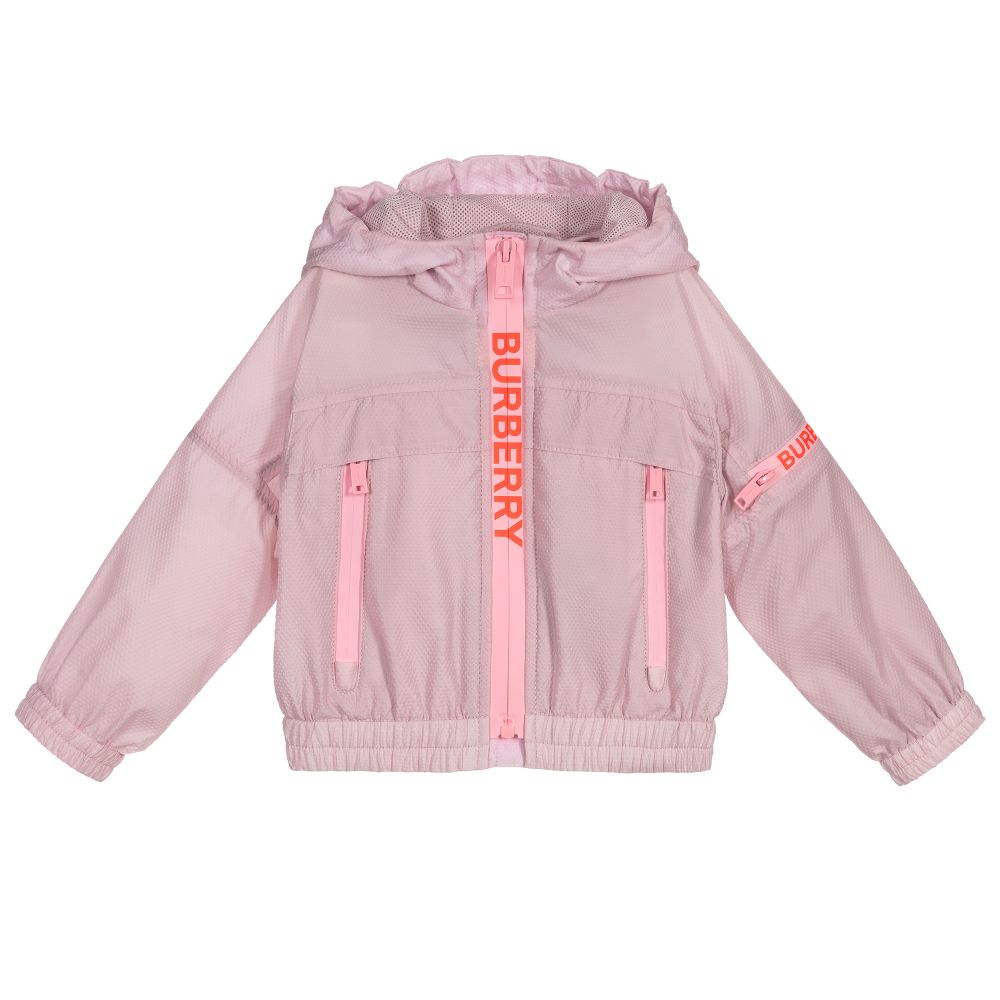 Burberry Girls Pink Logo Baby Jacket