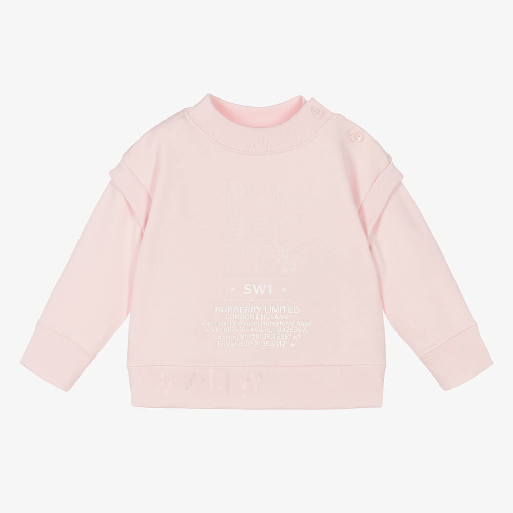 Burberry - Розовый свитшот с надписью | Childrensalon