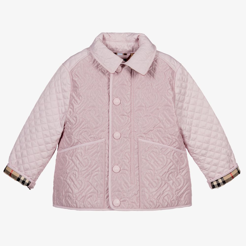 Burberry - Pink Quilted Monogram Jacket | Childrensalon