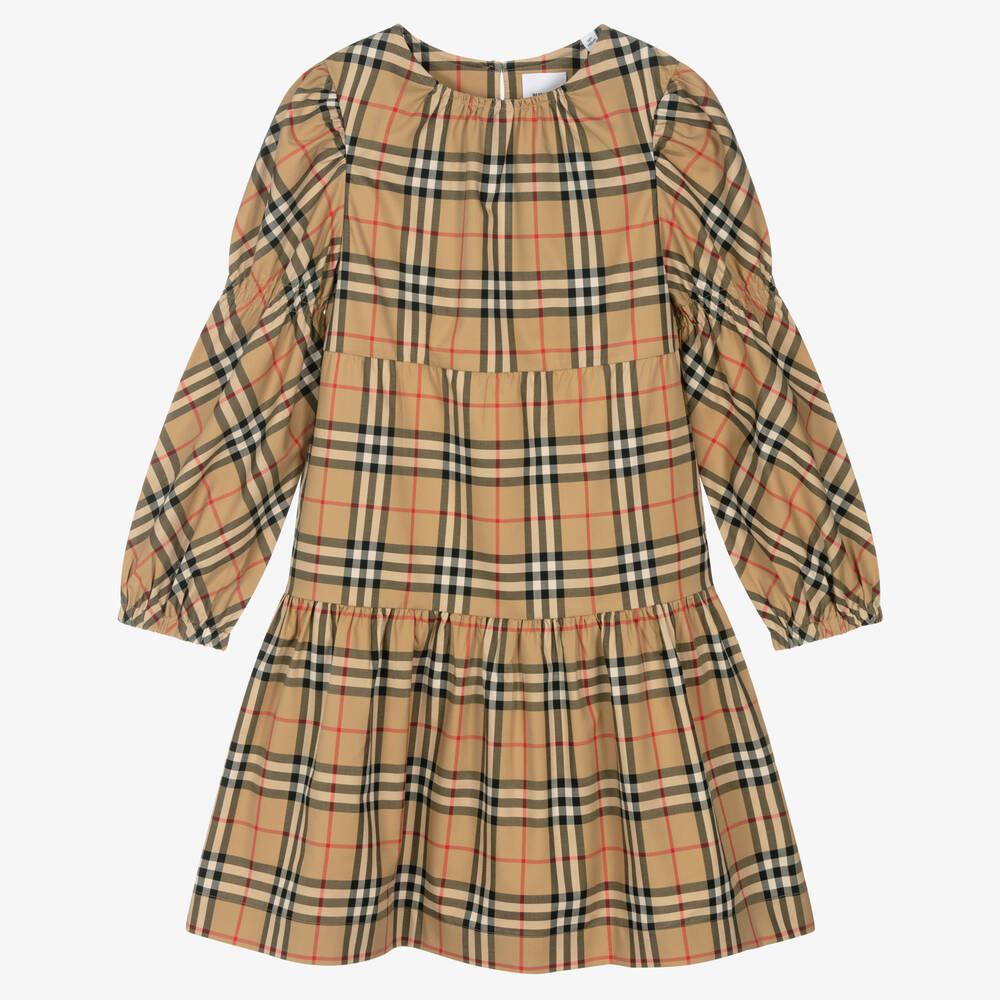 Burberry - Teen Beige Vintage Check Dress | Childrensalon