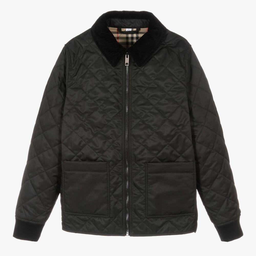 Burberry Teen Black Diamond Quilted Jacket
