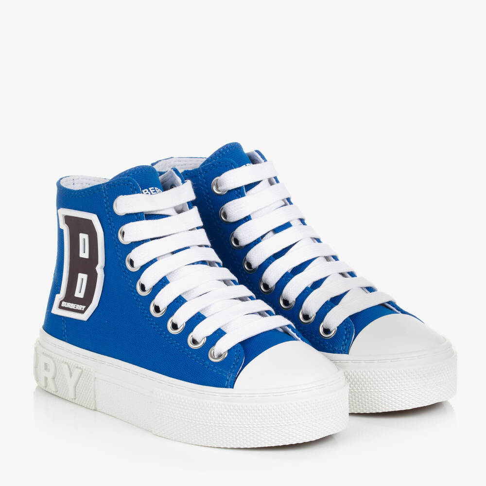 Burberry - Blaue hohe Teen Sneakers aus Canvas | Childrensalon