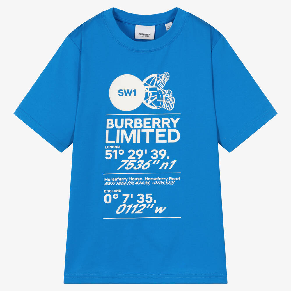 Burberry - Голубая футболка для подростков | Childrensalon