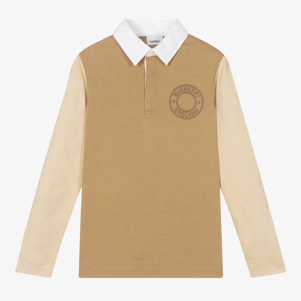 Burberry - Бежевая рубашка поло для подростков | Childrensalon