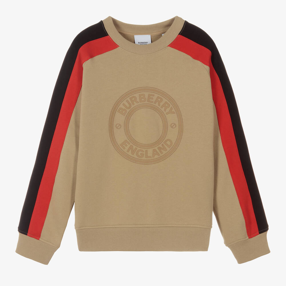 Burberry - Teen Boys Beige Logo Sweatshirt | Childrensalon