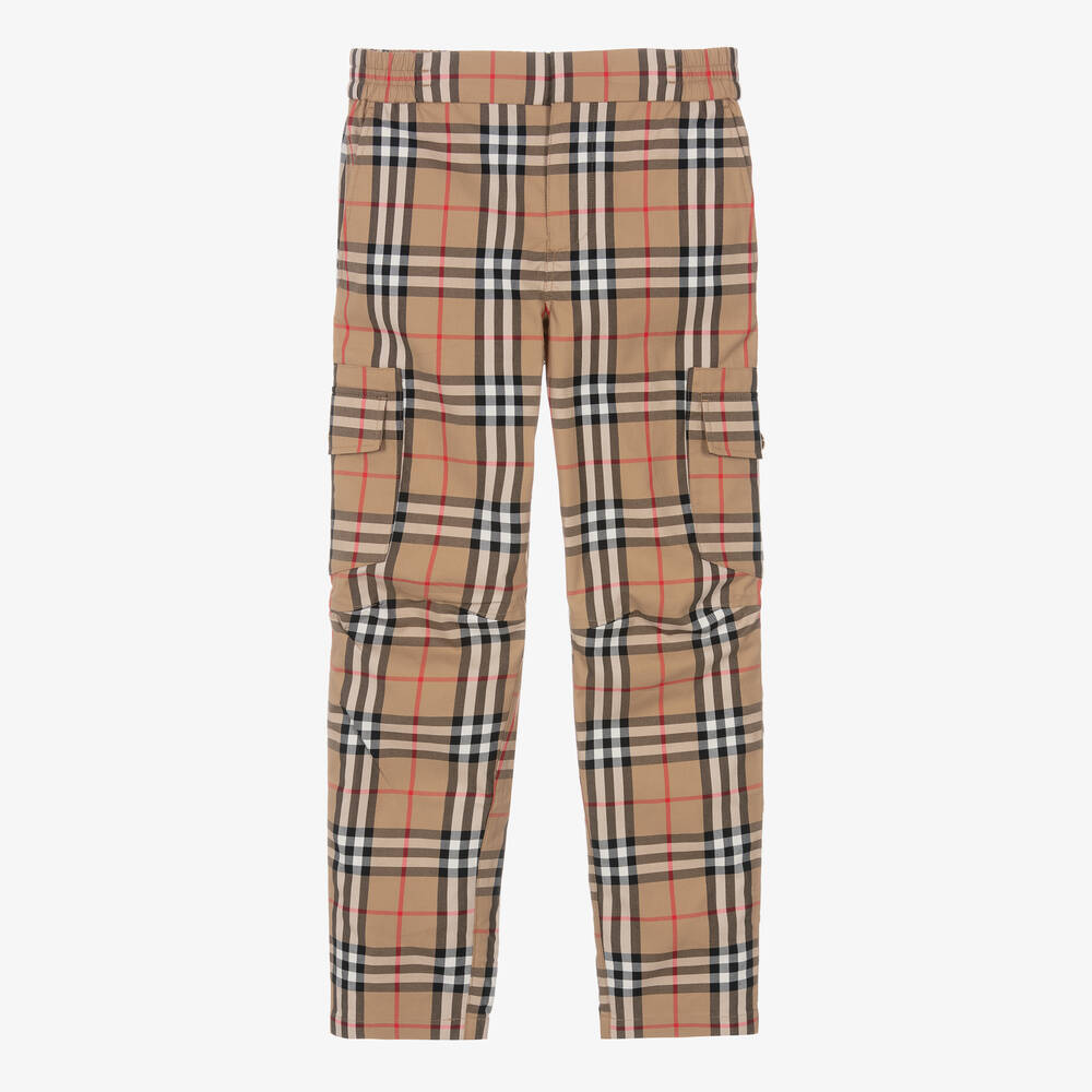 Burberry - Pantalon beige à carreaux vintage | Childrensalon