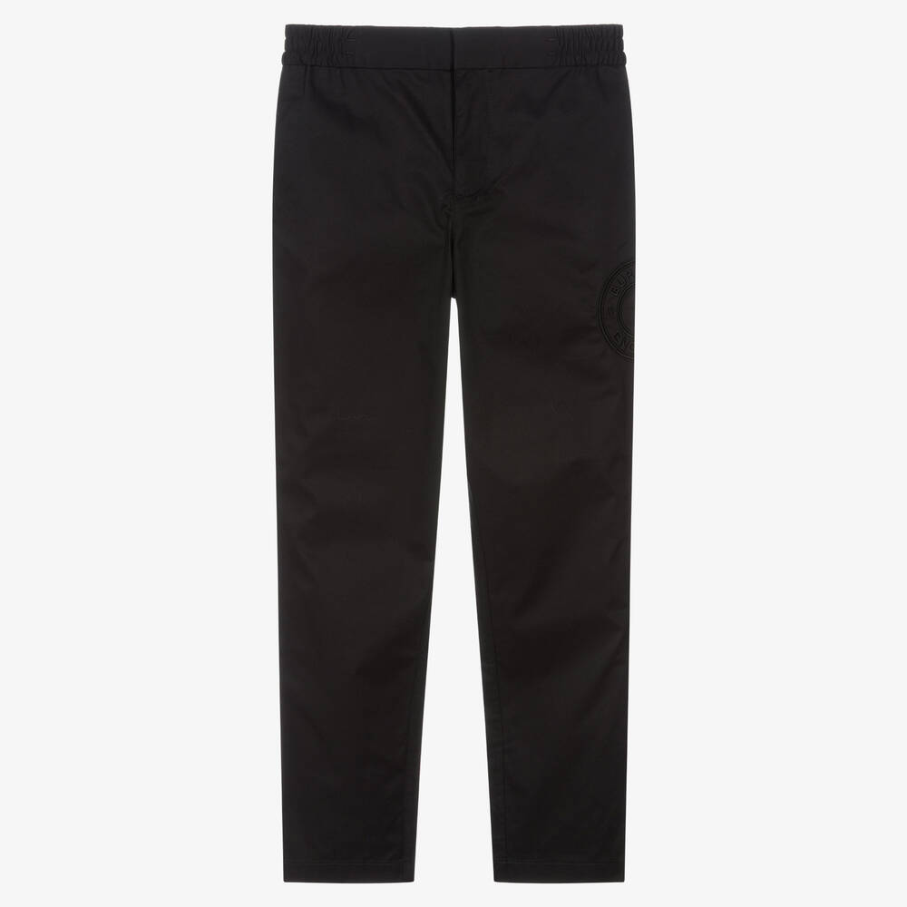 Burberry - Черные хлопковые брюки | Childrensalon