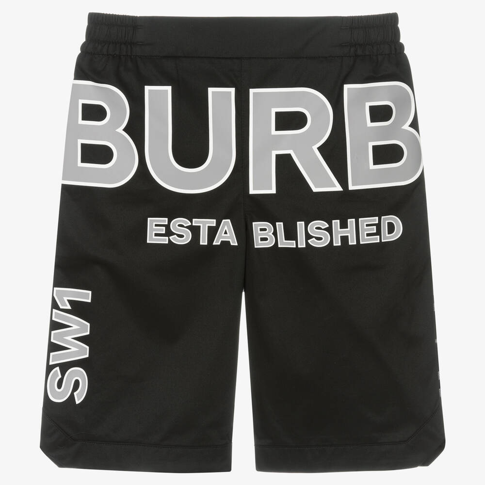 Burberry - Teen Boys Black Logo Shorts | Childrensalon