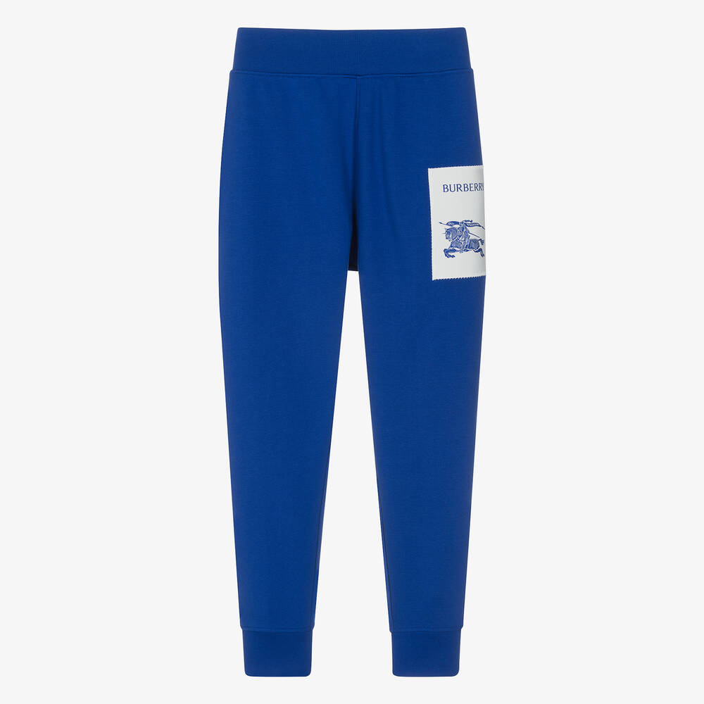 Burberry - Bas de jogging bleu en coton EKD | Childrensalon