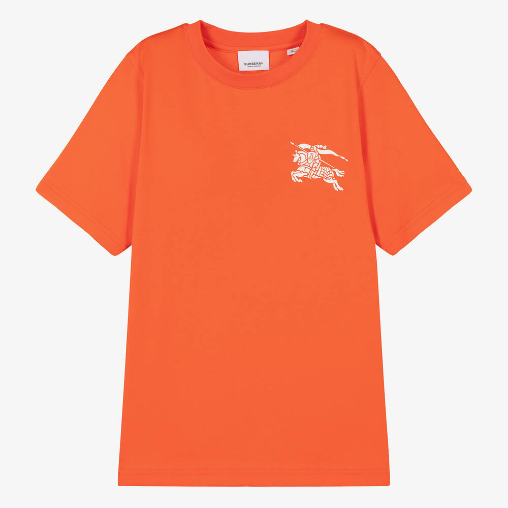 Burberry - T-shirt orange en coton EKD ado garçon | Childrensalon