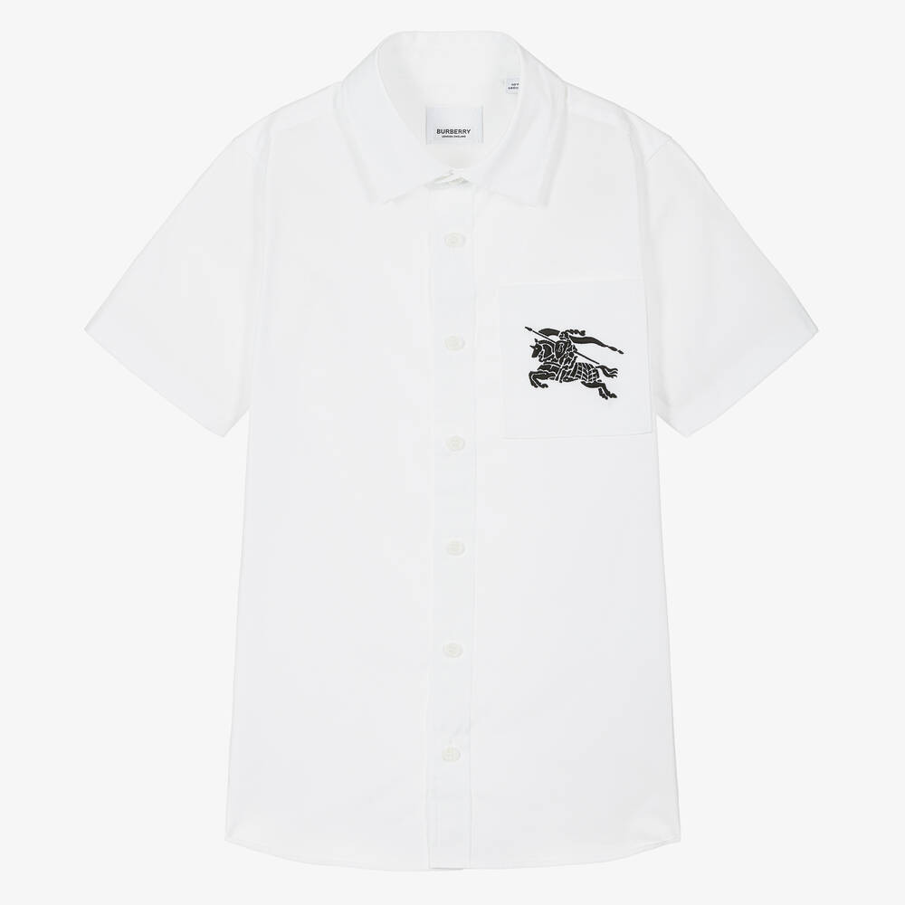 Burberry - Белая хлопковая рубашка EKD | Childrensalon
