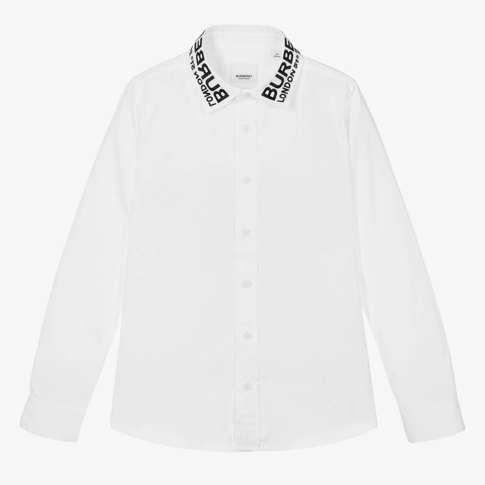 Burberry - Weißes Teen Baumwollhemd für Jungen | Childrensalon