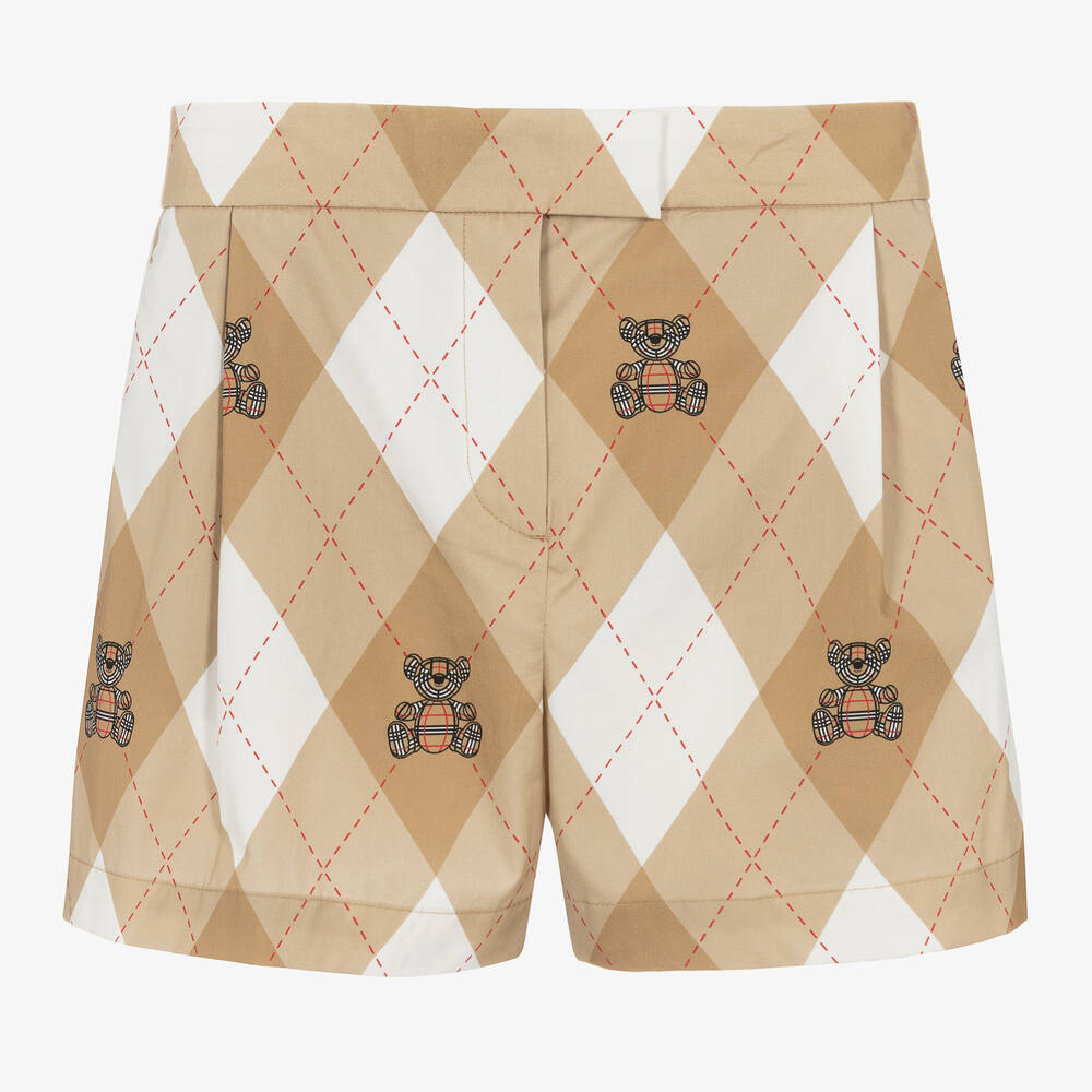 Burberry - Бежевые хлопковые шорты в ромбик | Childrensalon