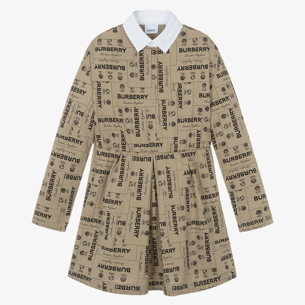 Burberry - Robe beige en coton pour ado fille | Childrensalon