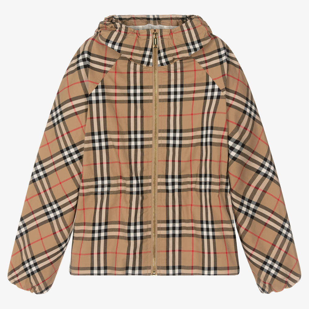 Burberry - Teen Girls Beige Vintage Check Jacket | Childrensalon