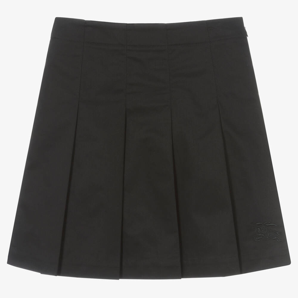 Burberry Teen Girls Black Cotton Ekd Skirt