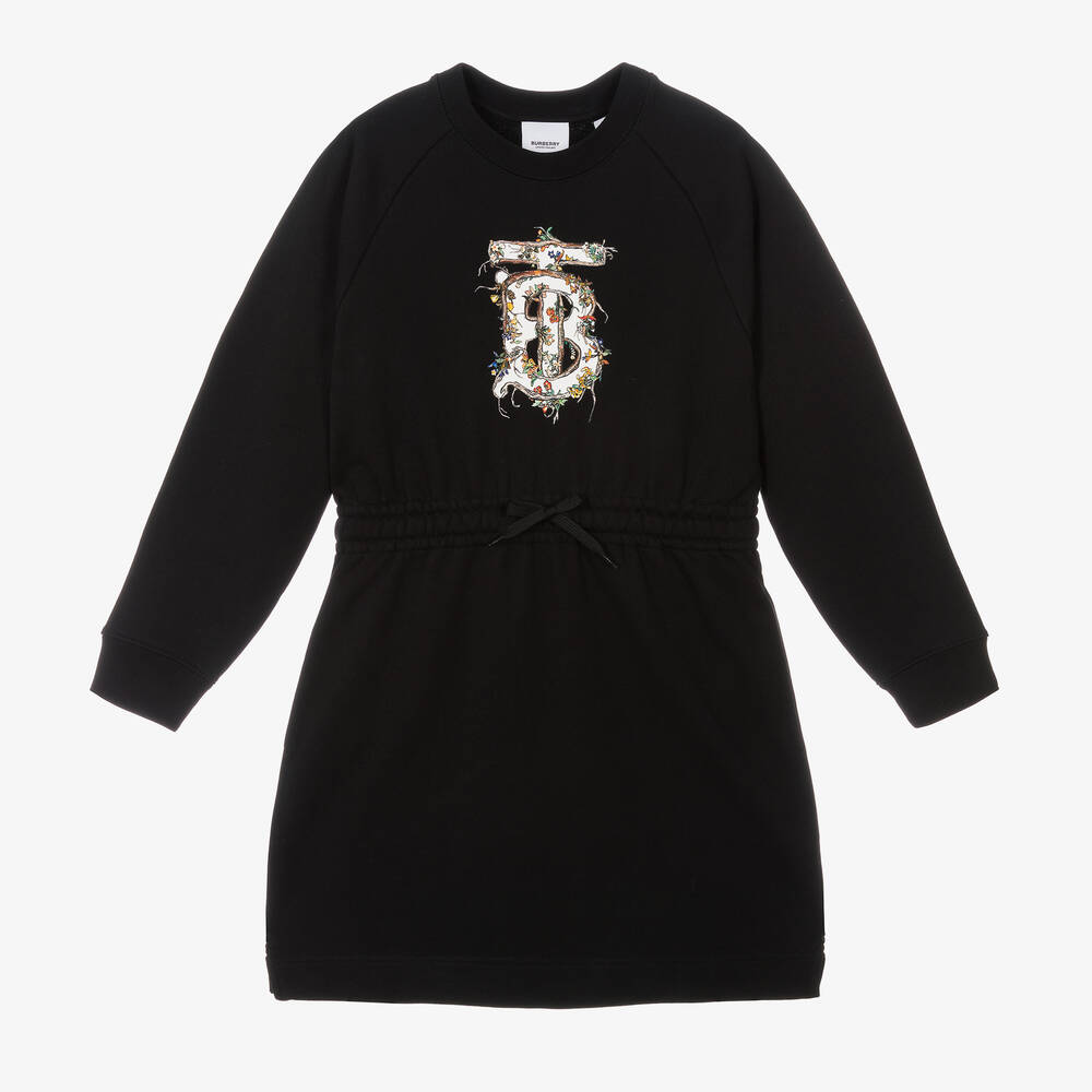 Burberry - Robe noire à monogrammes ado | Childrensalon