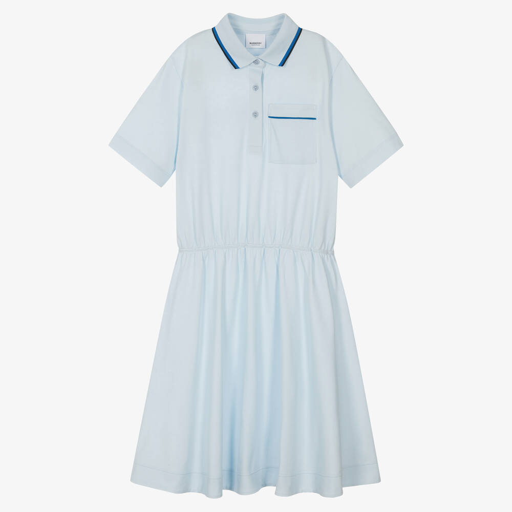 Burberry Teen Girls Blue Logo Polo Dress