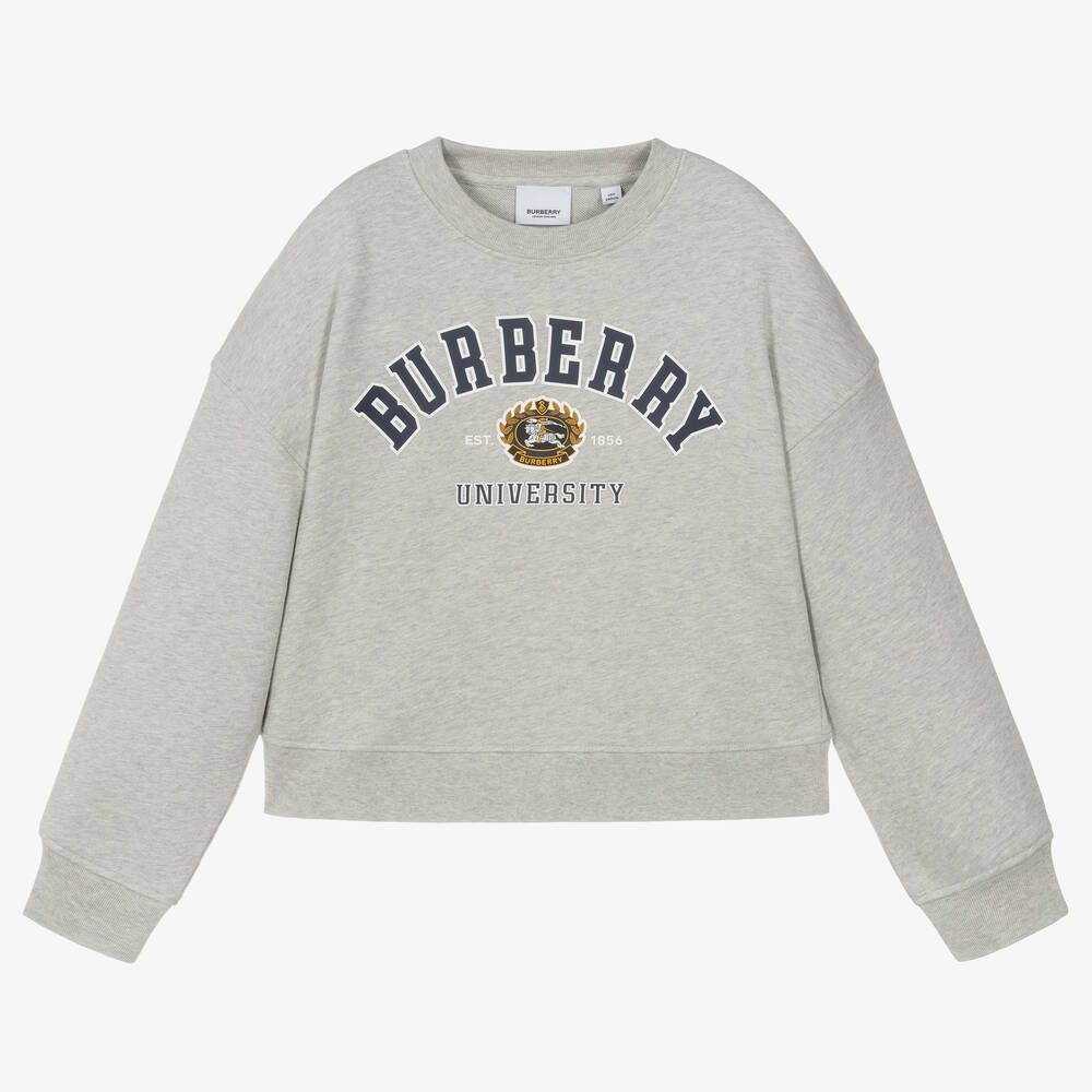 Burberry - Teen Girls Grey Varsity Sweatshirt | Childrensalon