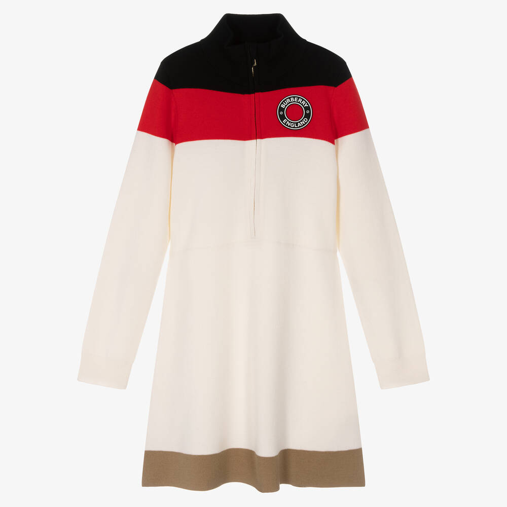 Burberry - Robe en laine mérinos Icon fille | Childrensalon