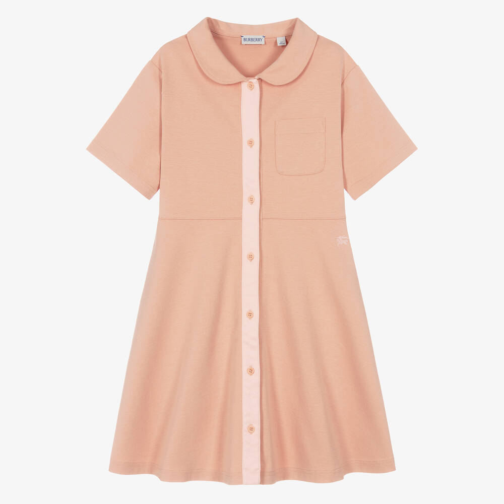 Burberry - Розовое платье из хлопкового джерси для подростков | Childrensalon