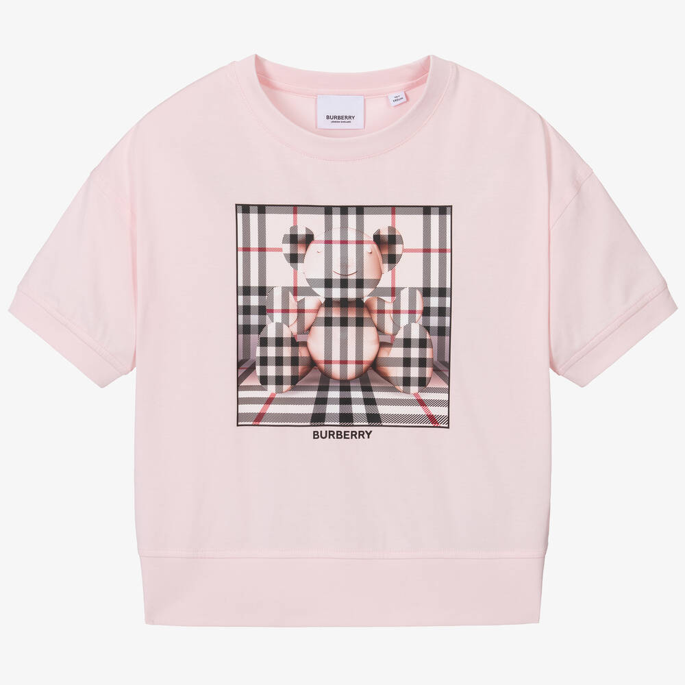 Burberry -  Teen Girls Pink Cotton T-Shirt | Childrensalon