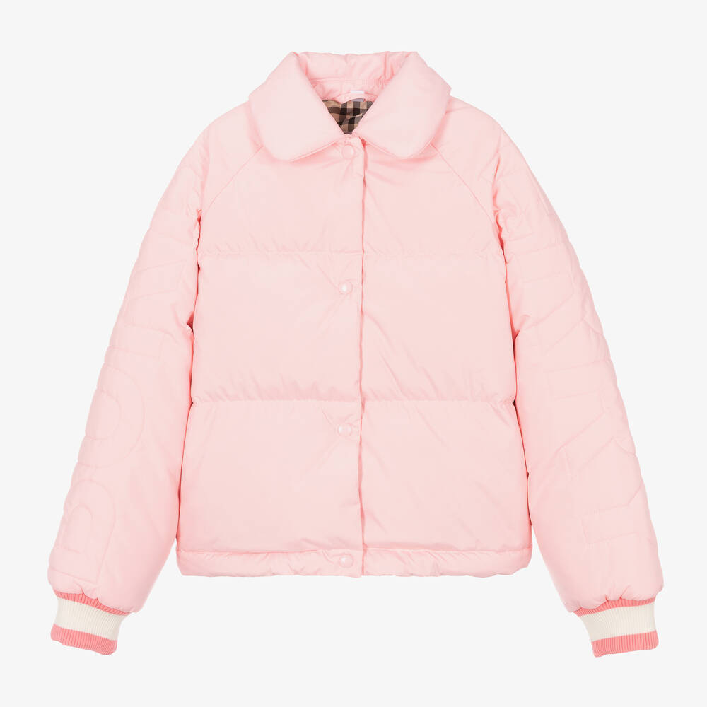 Burberry - Teen Girls Pink Down Padded Puffer Jacket | Childrensalon