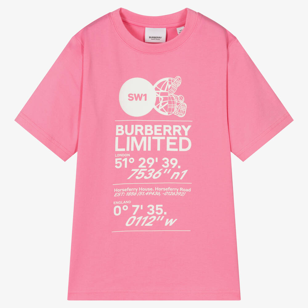 Burberry - Teen Girls Pink Logo T-Shirt | Childrensalon