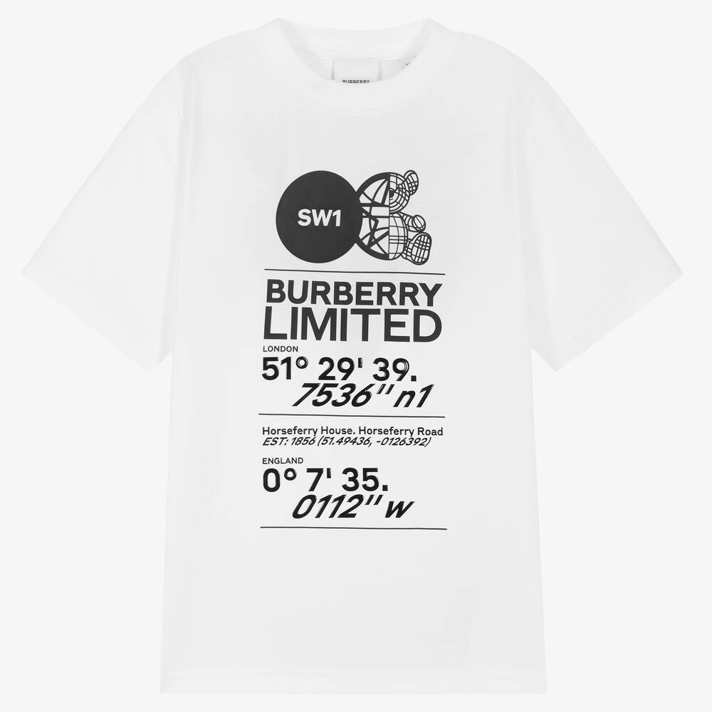 Burberry - Белая футболка для девочек-подростков | Childrensalon