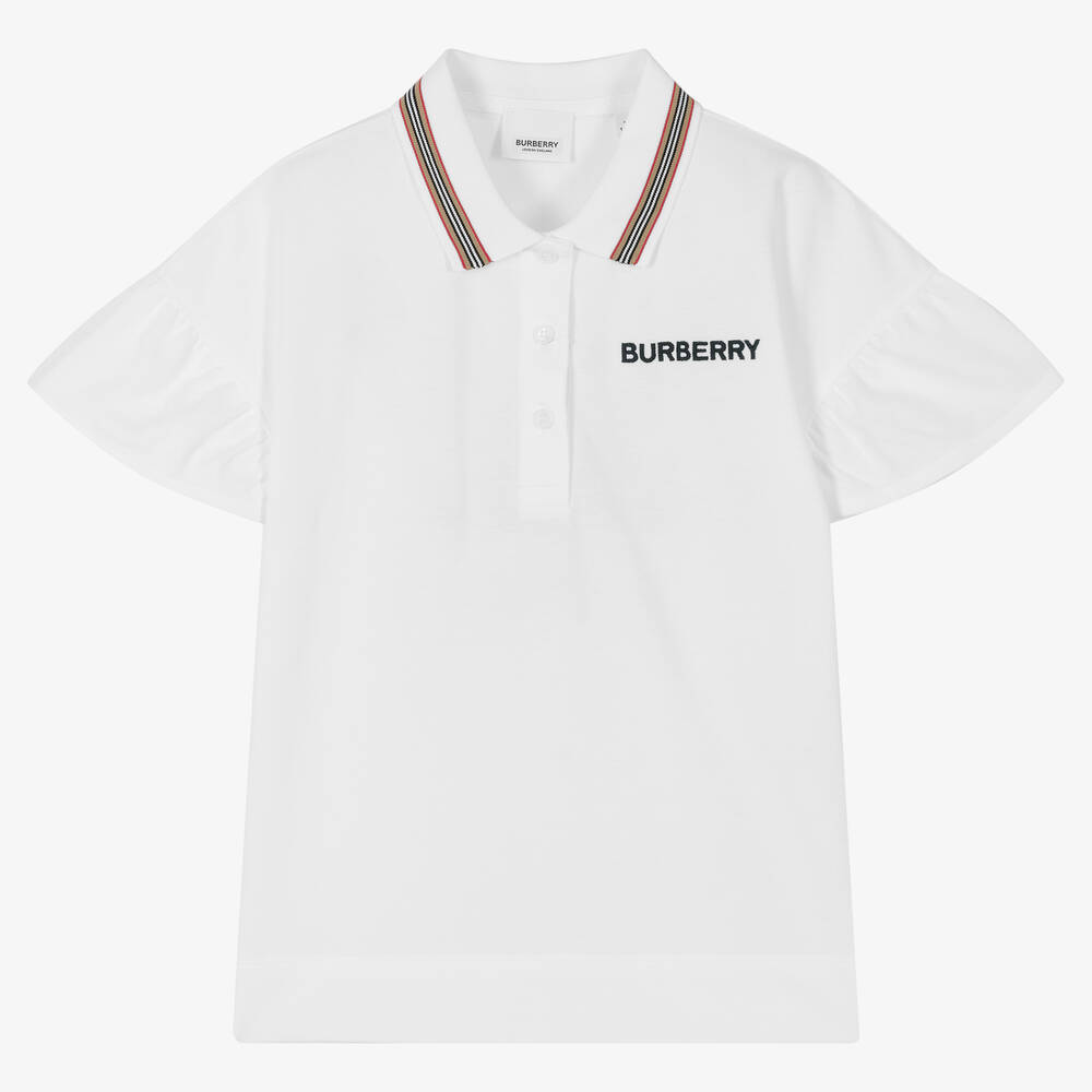 Burberry - Weißes Teen Poloshirt für Mädchen | Childrensalon