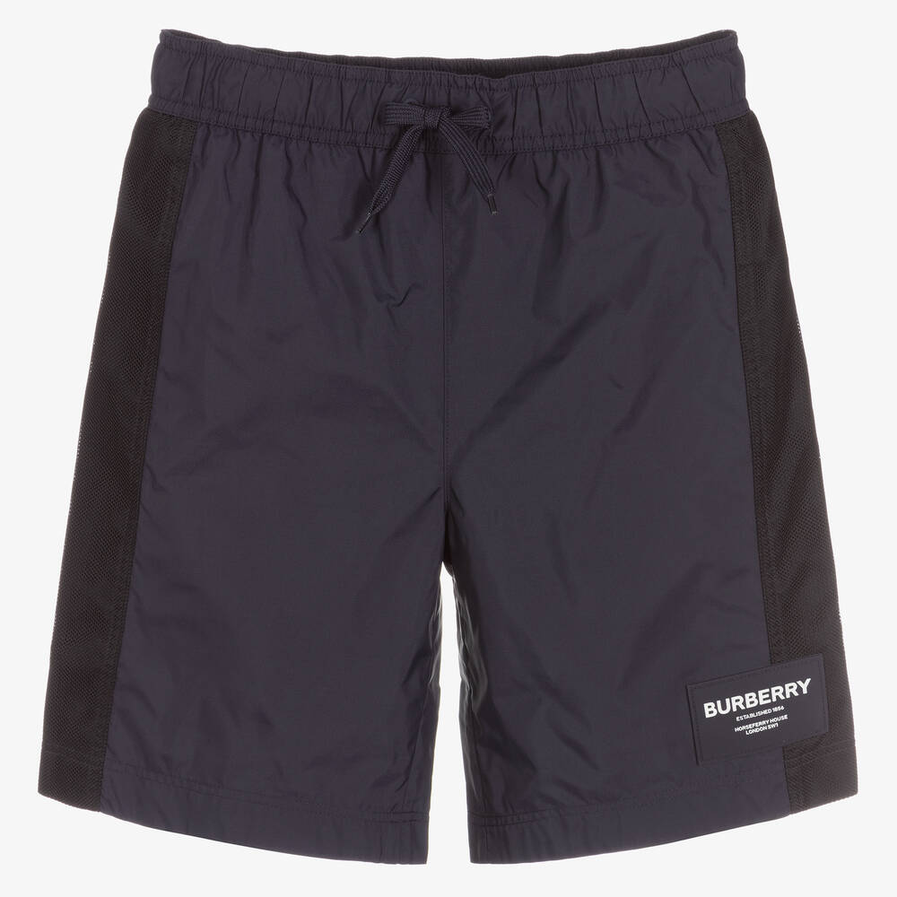 Burberry Boys Teen Navy Blue Swim Shorts | ModeSens