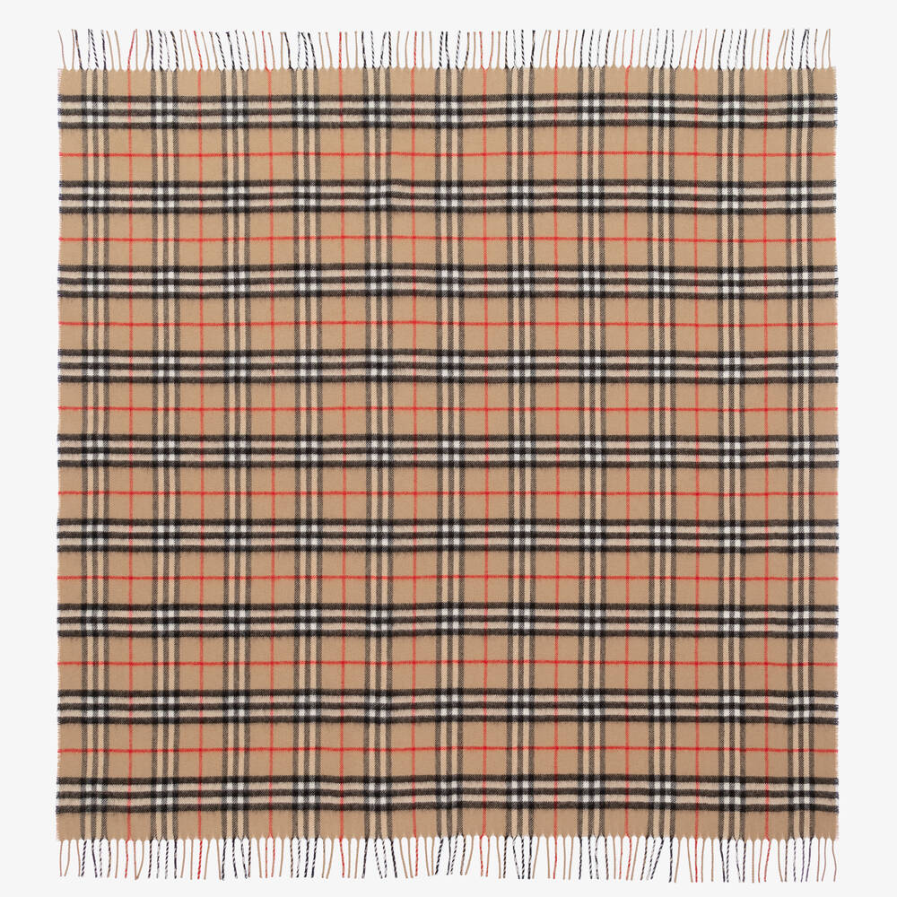 Burberry - Кашемировое одеяло в ретроклетку (94см) | Childrensalon