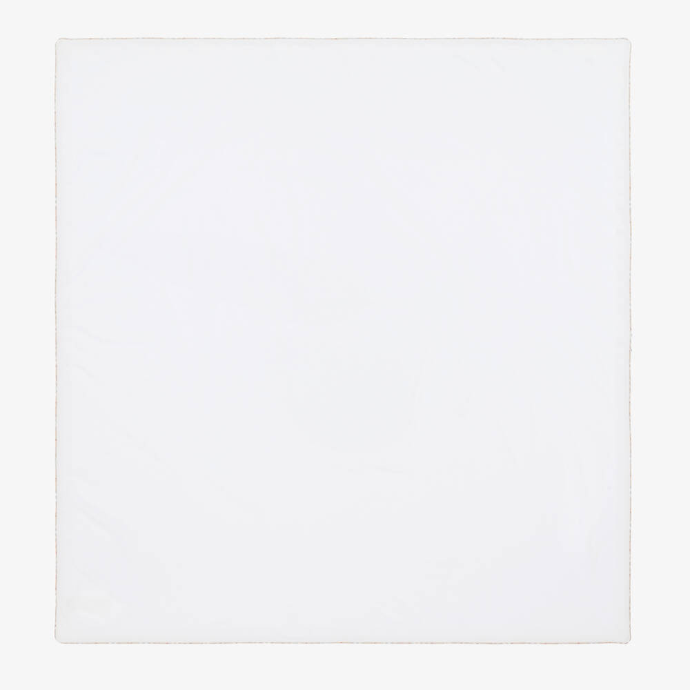 Burberry - White Cotton Baby Blanket (100cm) | Childrensalon