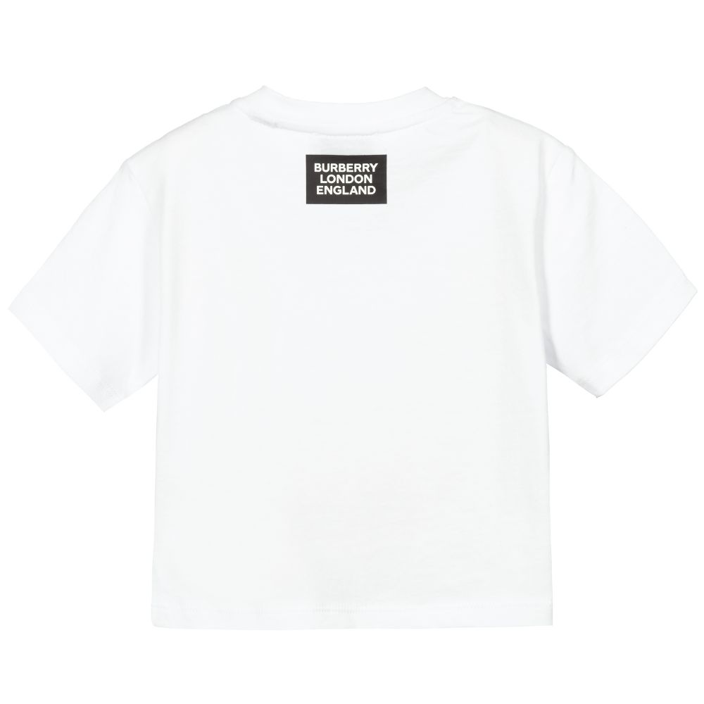 - White Cotton Bear Baby T-Shirt | Childrensalon