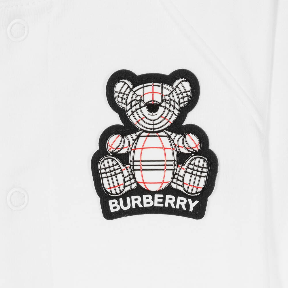 Burberry White Thomas Bear Babygrow