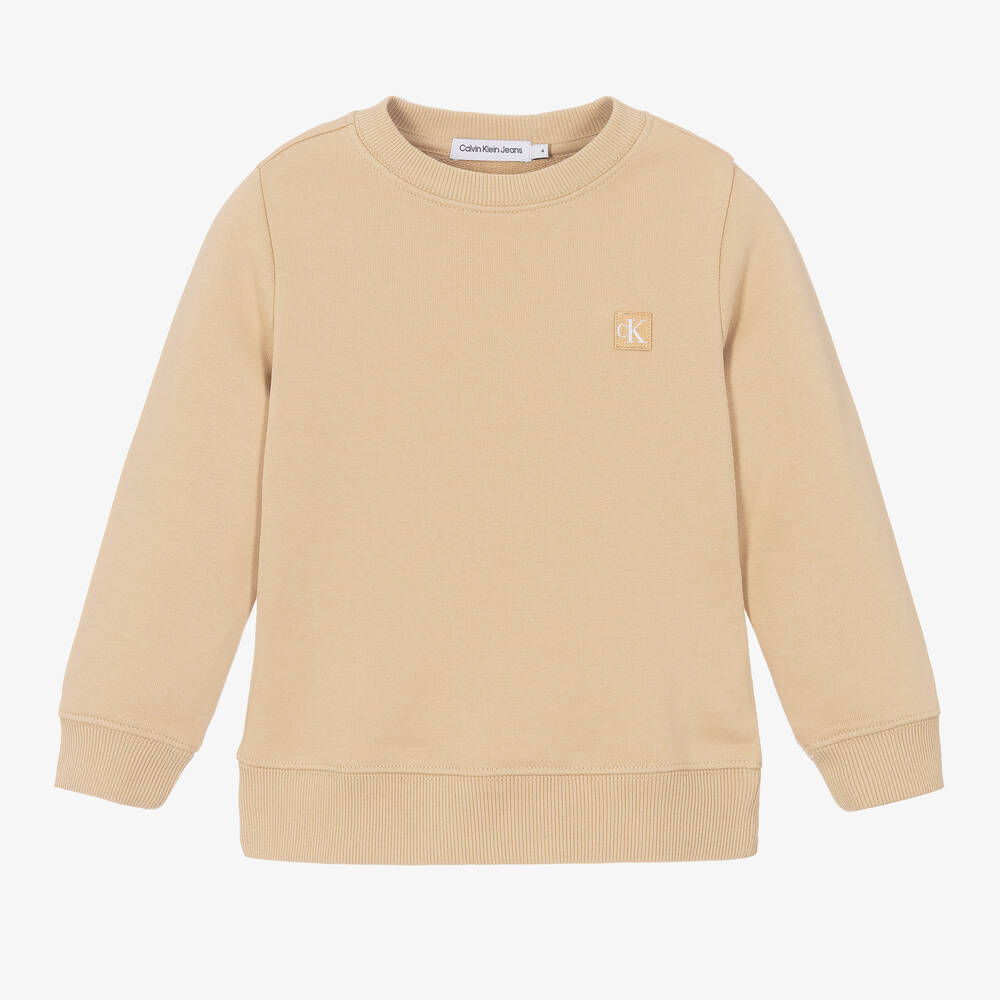 Calvin Klein - Beige Cotton Sweatshirt | Childrensalon
