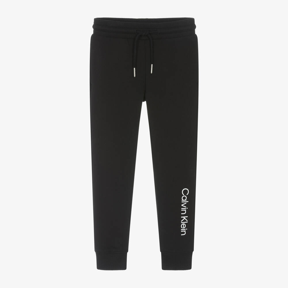 Calvin Klein - Black Cotton Joggers | Childrensalon